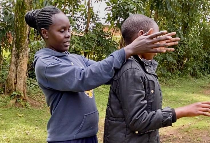 Mary K. leading a community talk